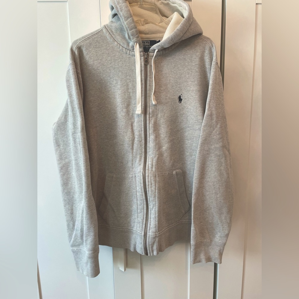 Men’s XL Polo by Ralph Lauren Signature Fleece Full Zip Hoodie, Grey